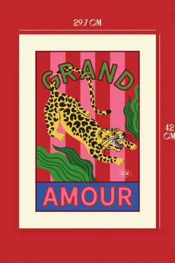 AFFICHE A3 GRAND AMOUR LEOPARD