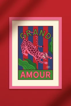 AFFICHE A4 GRAND AMOUR LEOPARD