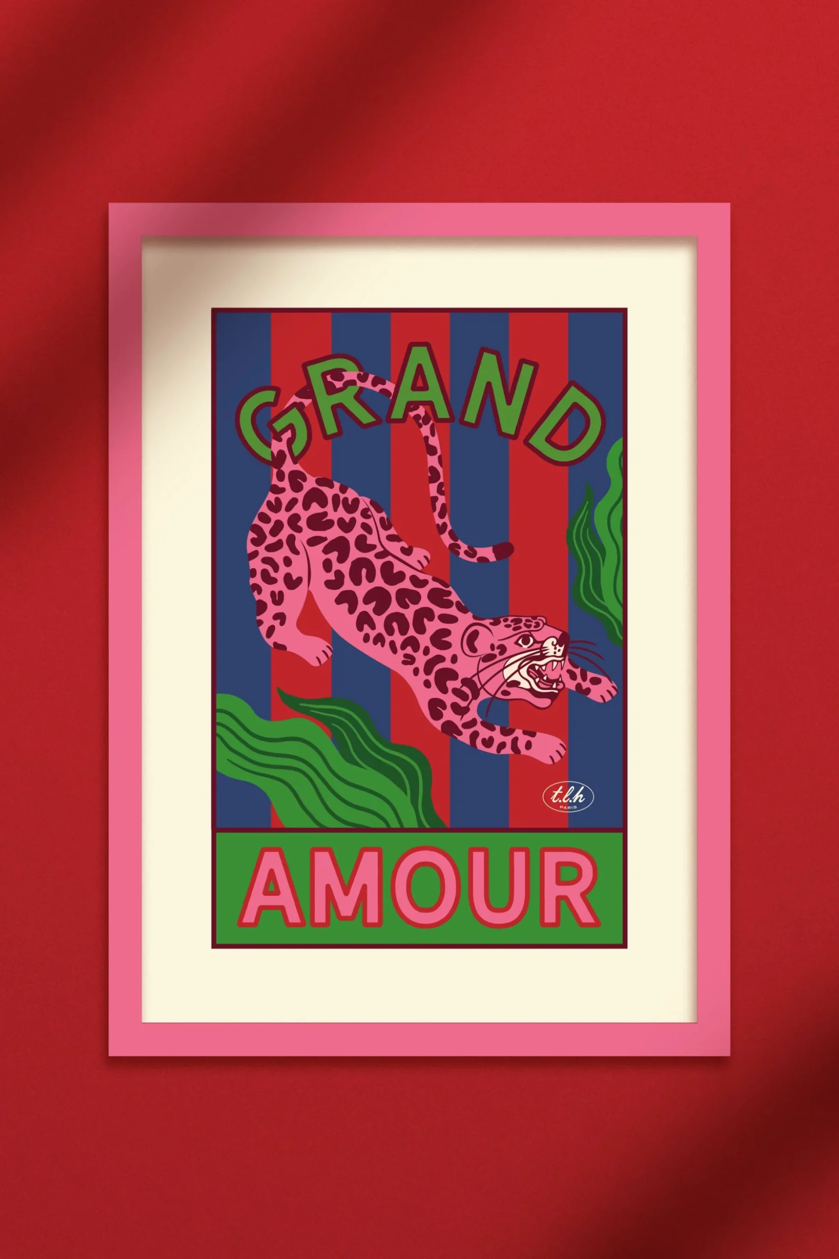 AFFICHE A4 GRAND AMOUR LEOPARD