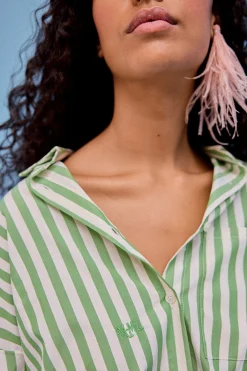 CHEMISE OMER GREEN STRIPE