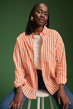 CHEMISE OMER ORANGE STRIPE