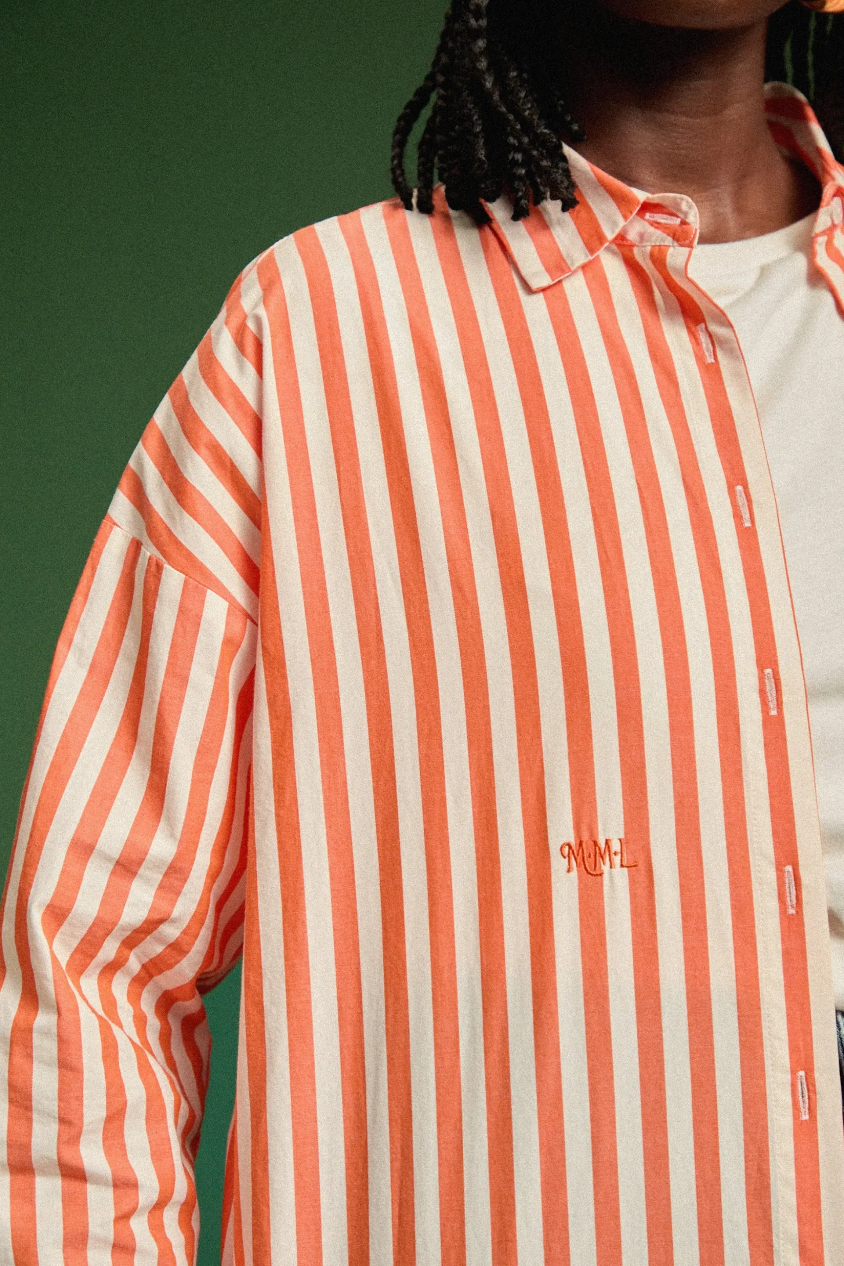 CHEMISE OMER ORANGE STRIPE
