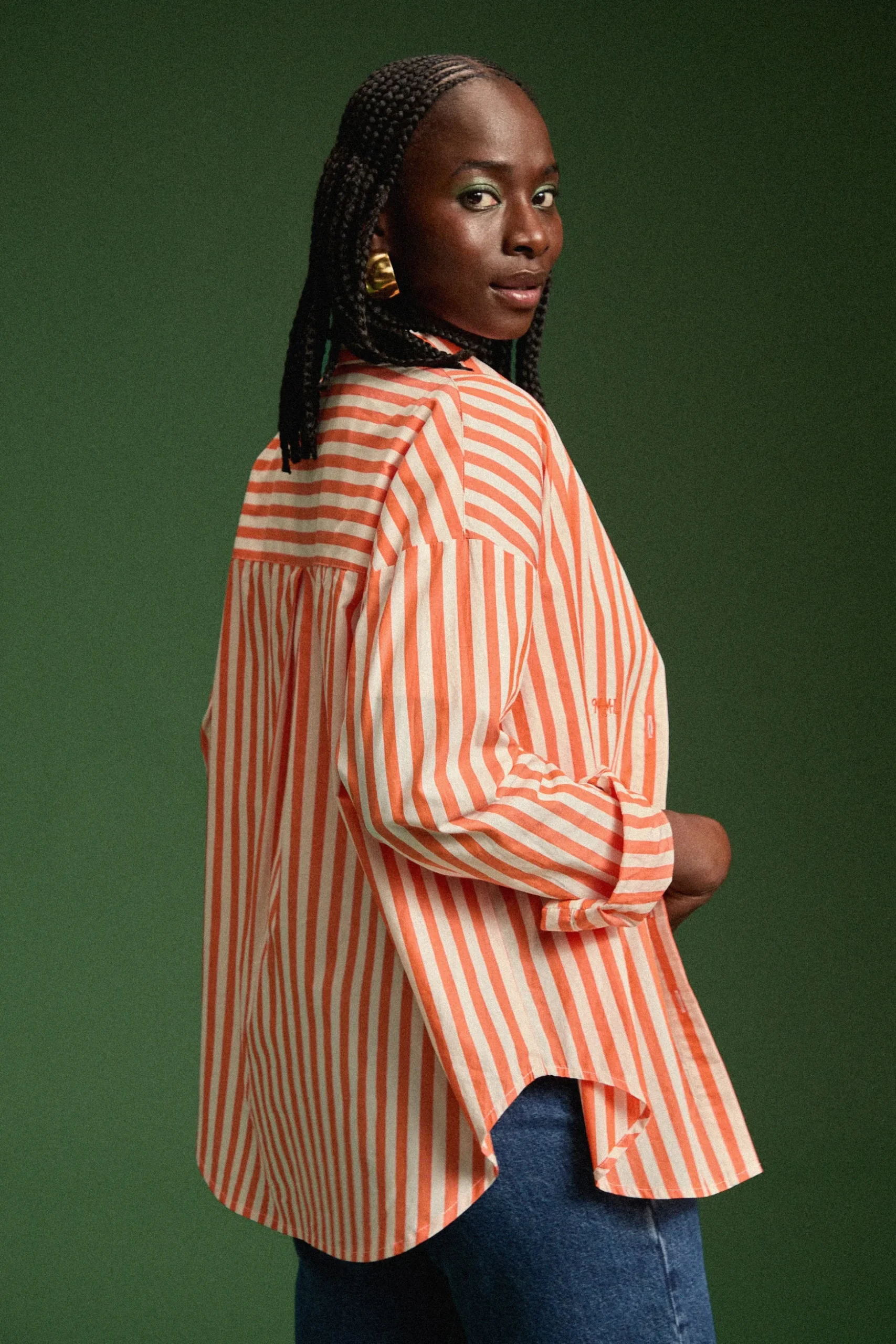 CHEMISE OMER ORANGE STRIPE