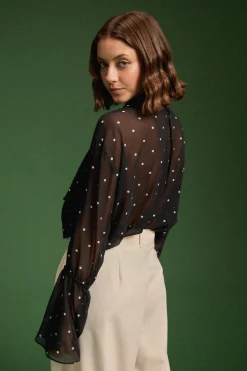CHEMISE RAQUEL BLACK POLKA