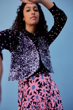 GILET RAVEL SEQUINS LILAS