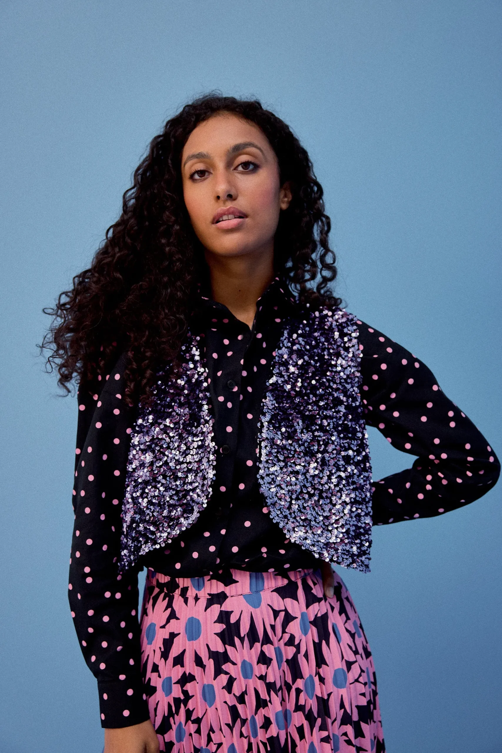 GILET RAVEL SEQUINS LILAS