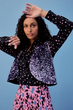 GILET RAVEL SEQUINS LILAS