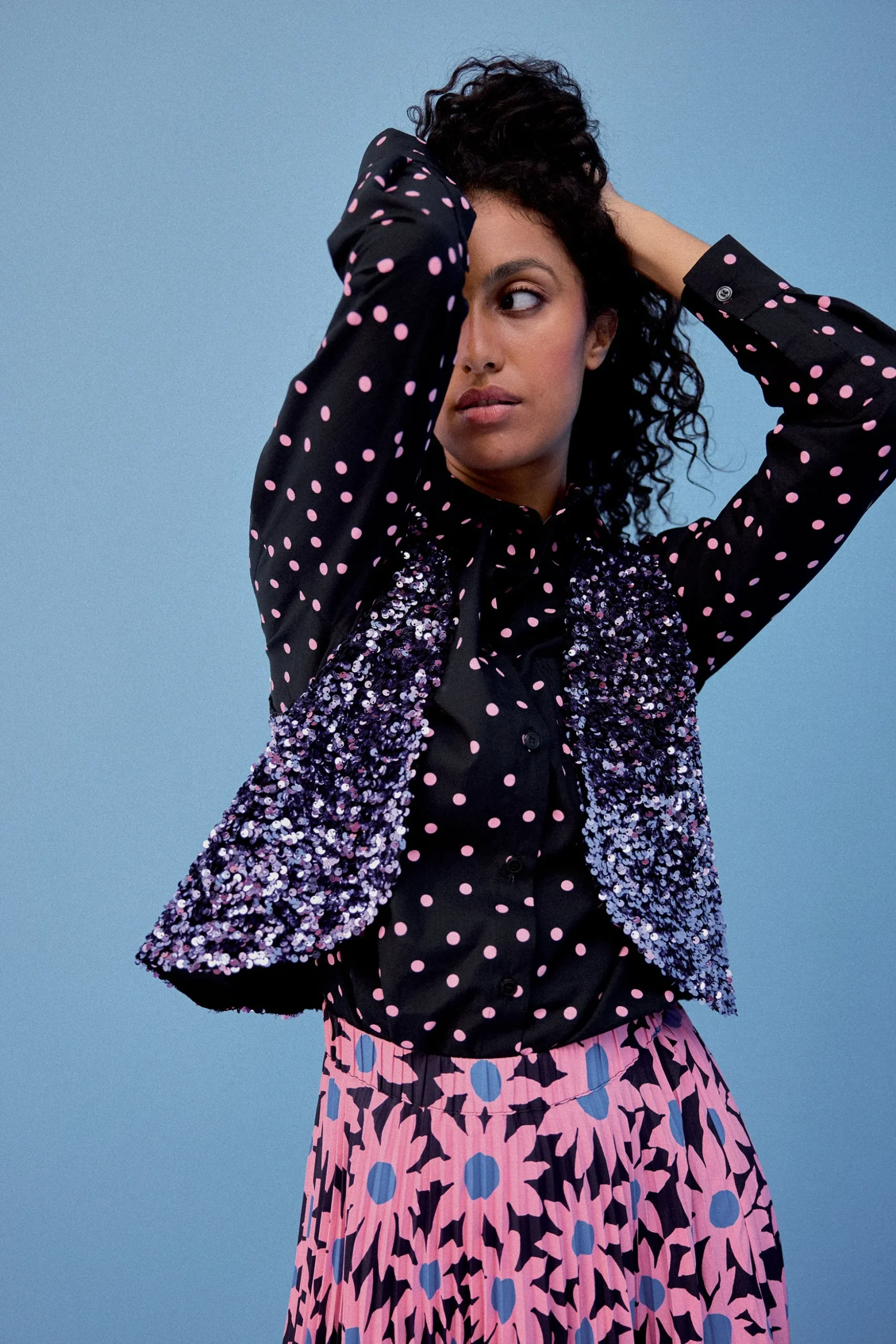 GILET RAVEL SEQUINS LILAS