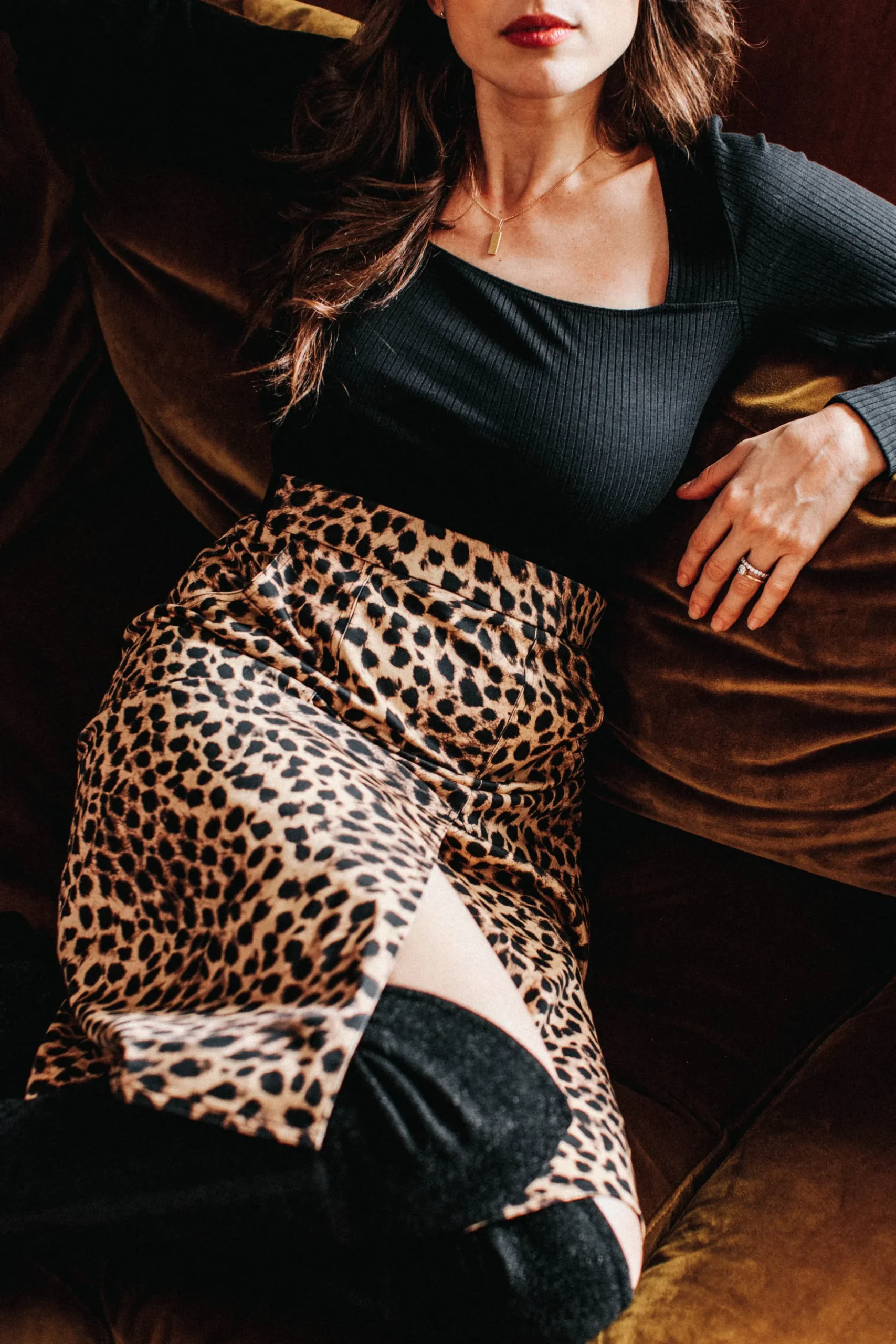 JUPE ANAELLE LEOPARD
