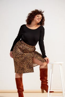 JUPE ANAELLE LEOPARD