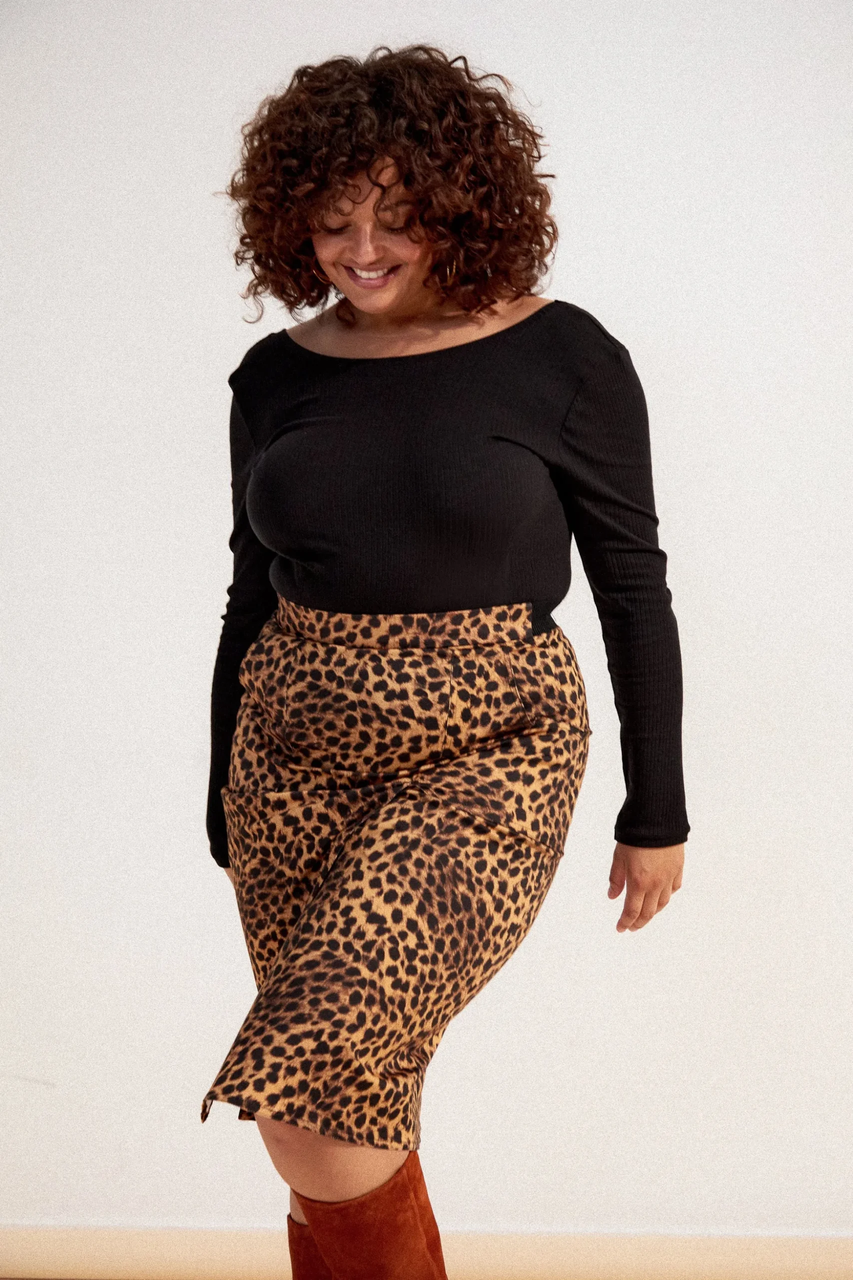 JUPE ANAELLE LEOPARD