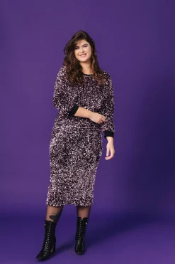 JUPE SARAH SEQUINS ROSE