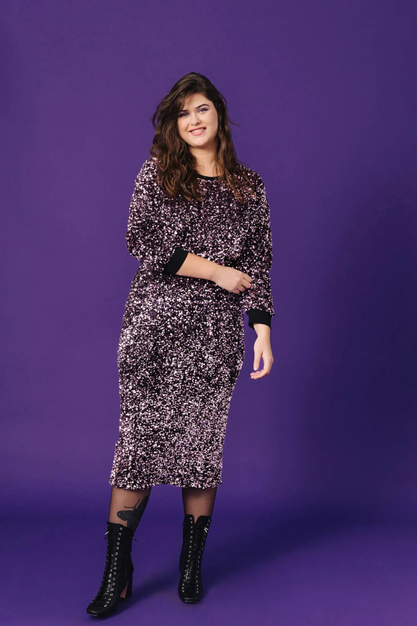 JUPE SARAH SEQUINS ROSE