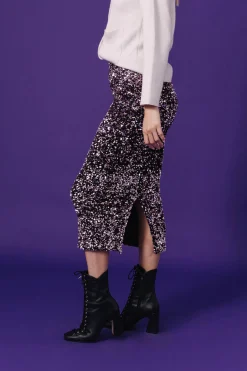 JUPE SARAH SEQUINS ROSE
