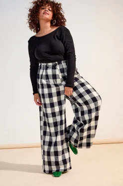PANTALON HARYA VICHY NOIR & BLANC