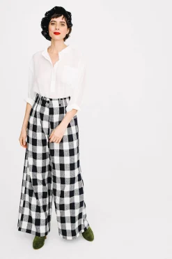 PANTALON HARYA VICHY NOIR & BLANC