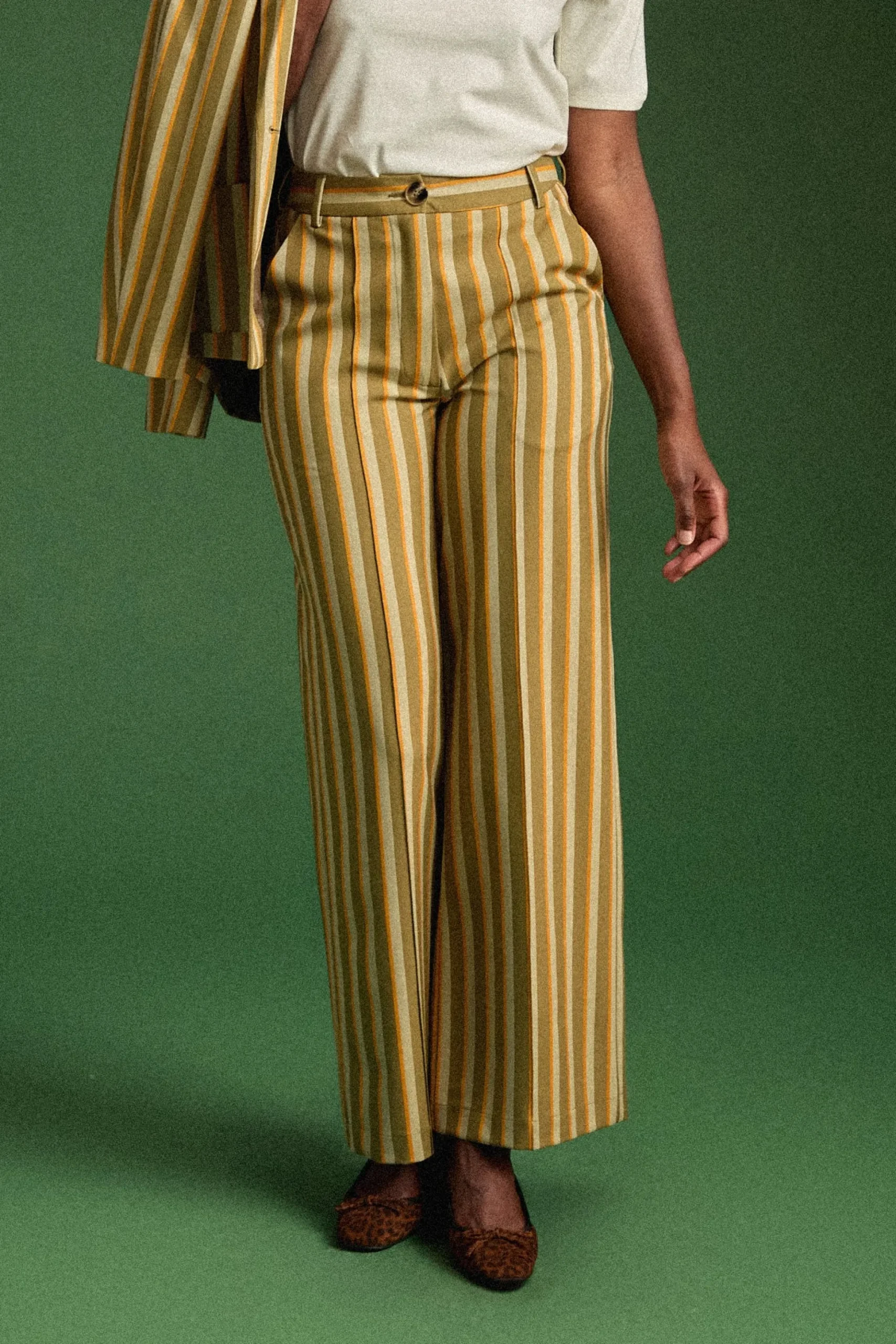 PANTALON KARL RAYURES VERTES