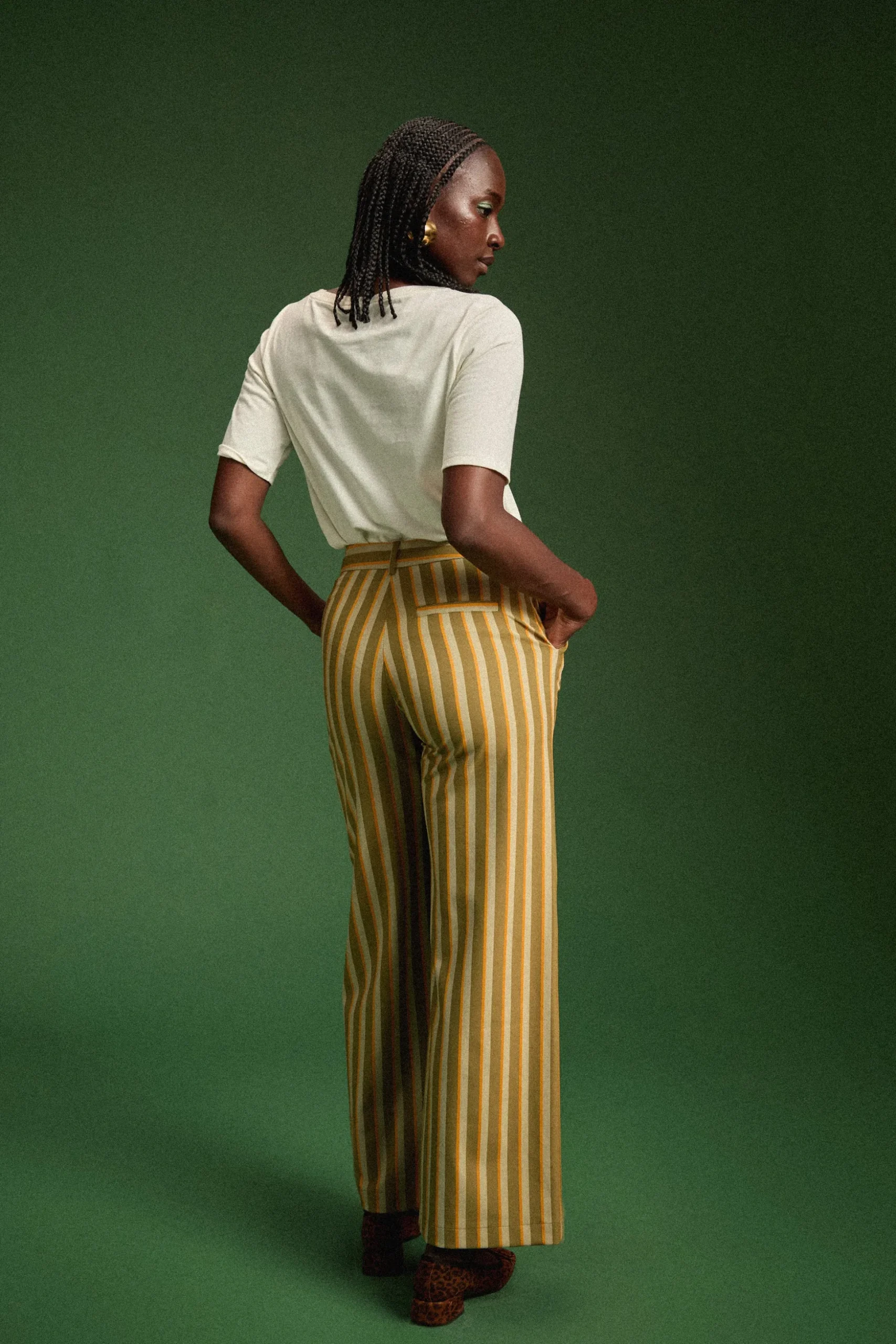 PANTALON KARL RAYURES VERTES