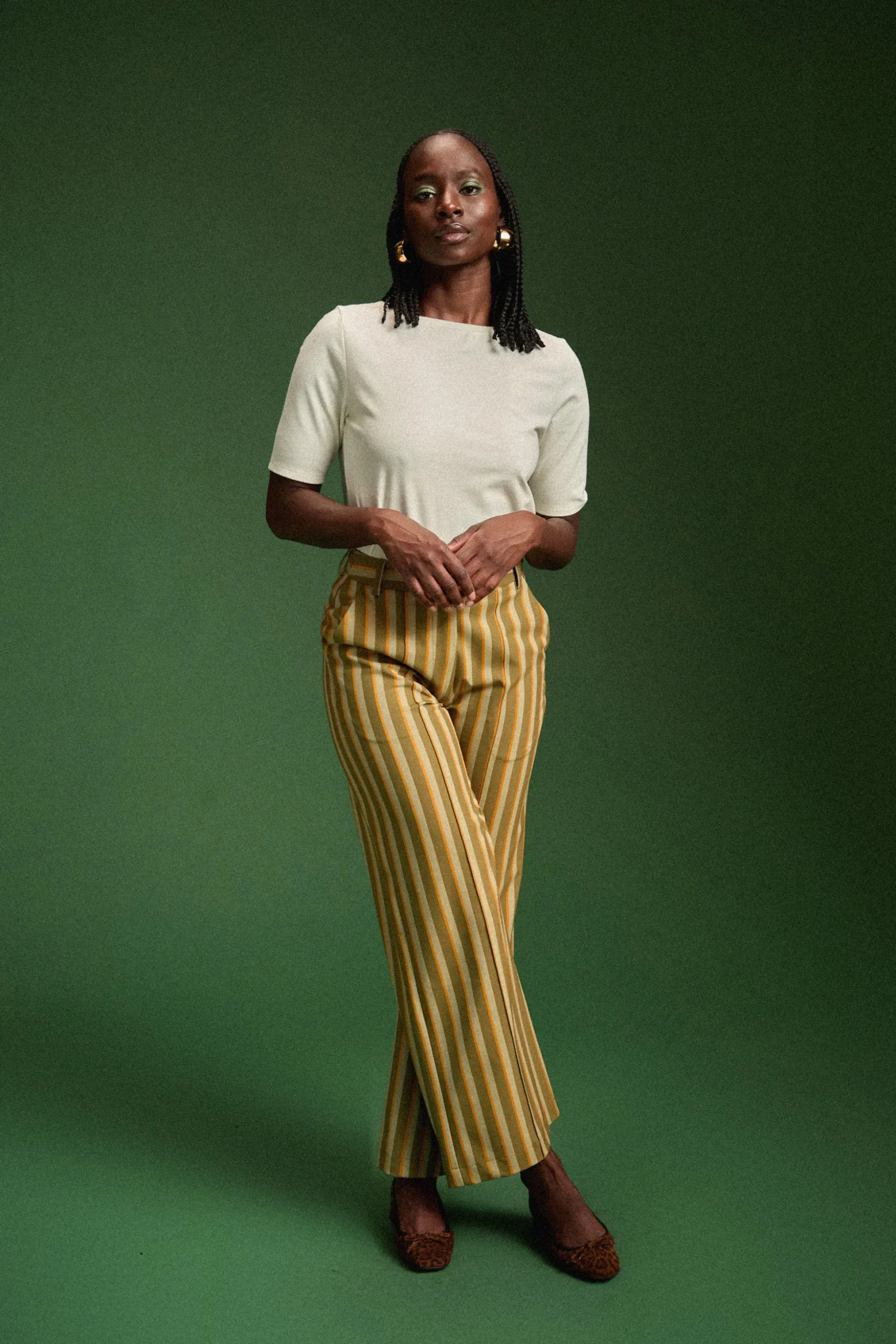 PANTALON KARL RAYURES VERTES