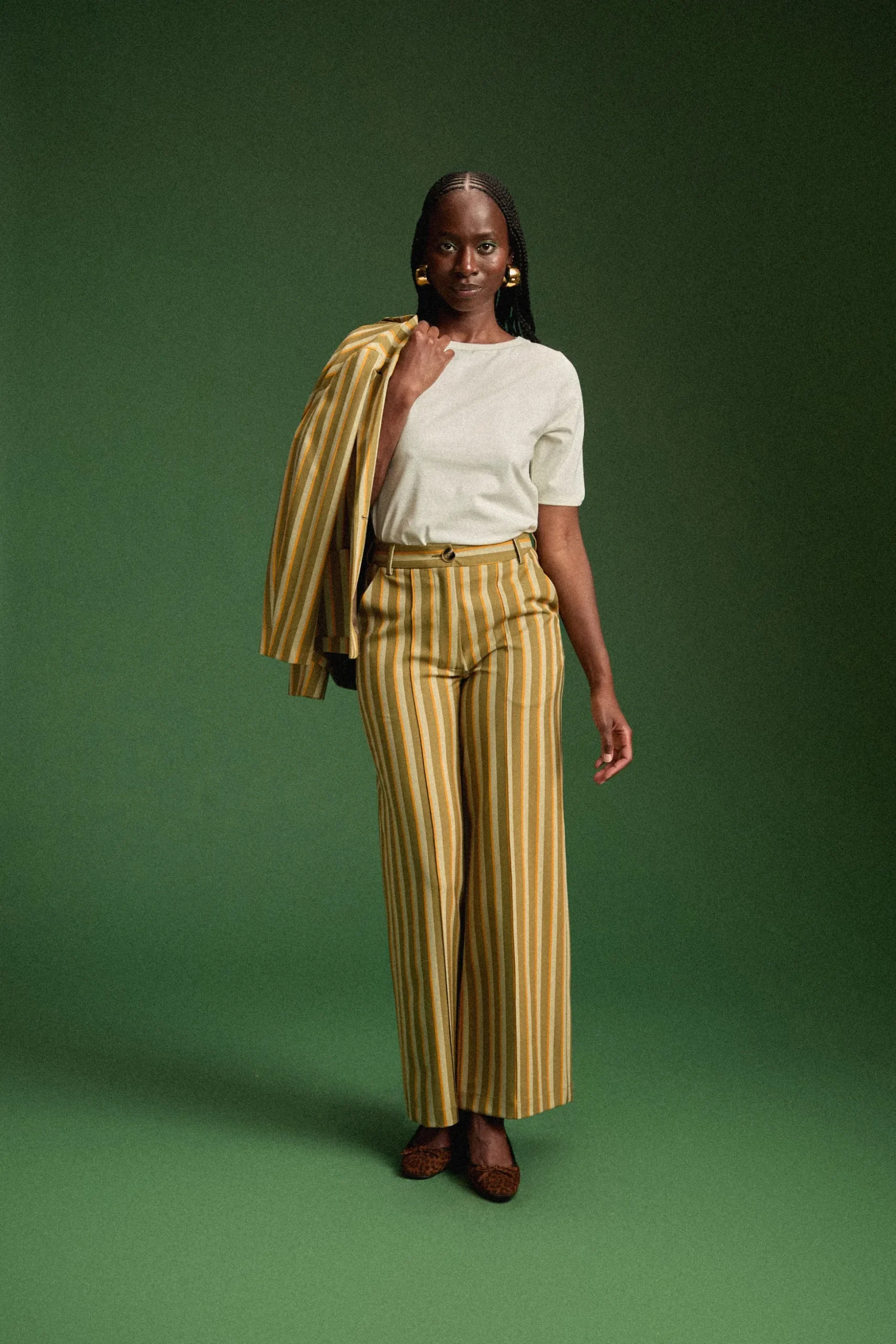 PANTALON KARL RAYURES VERTES