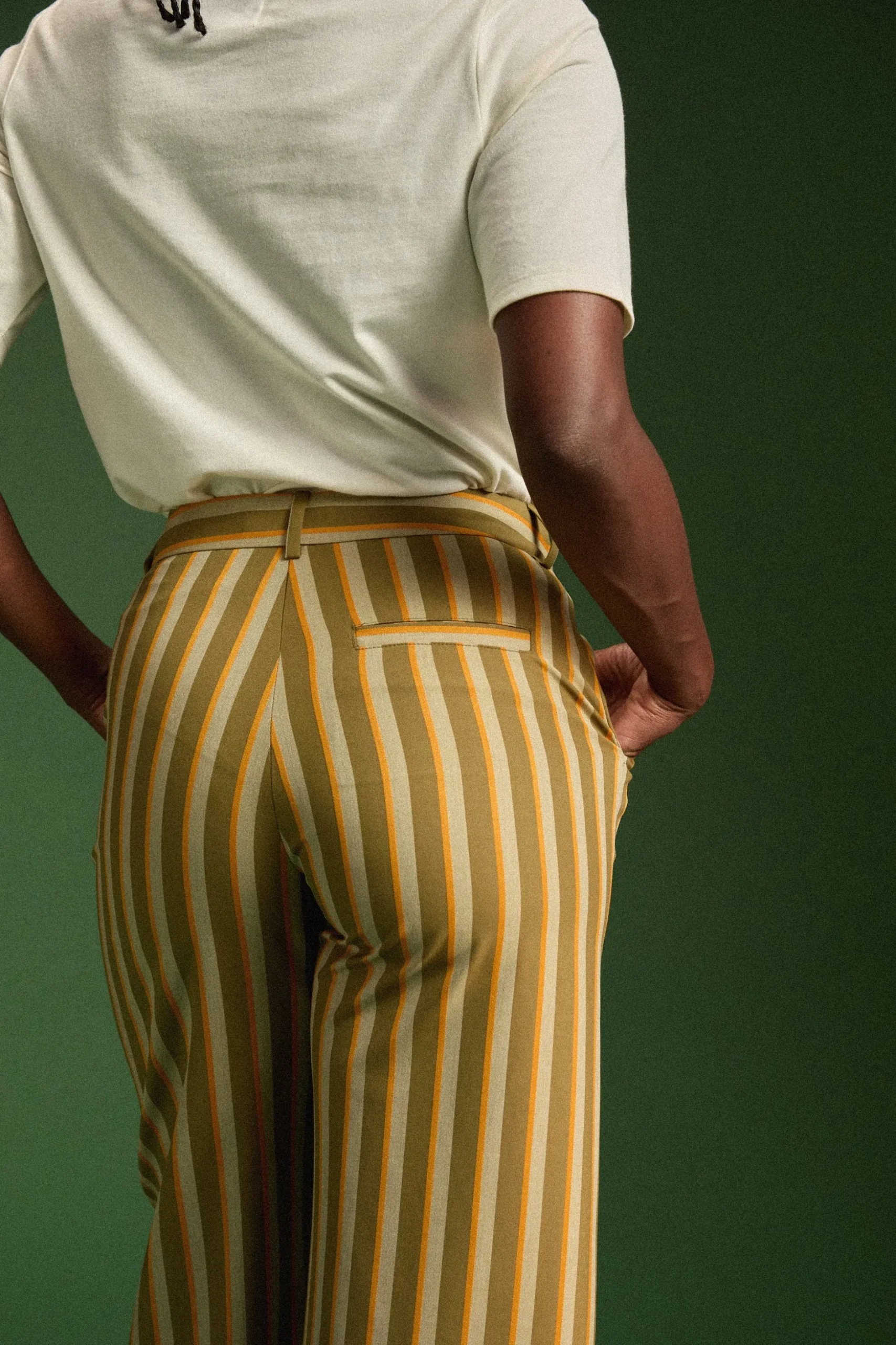 PANTALON KARL RAYURES VERTES