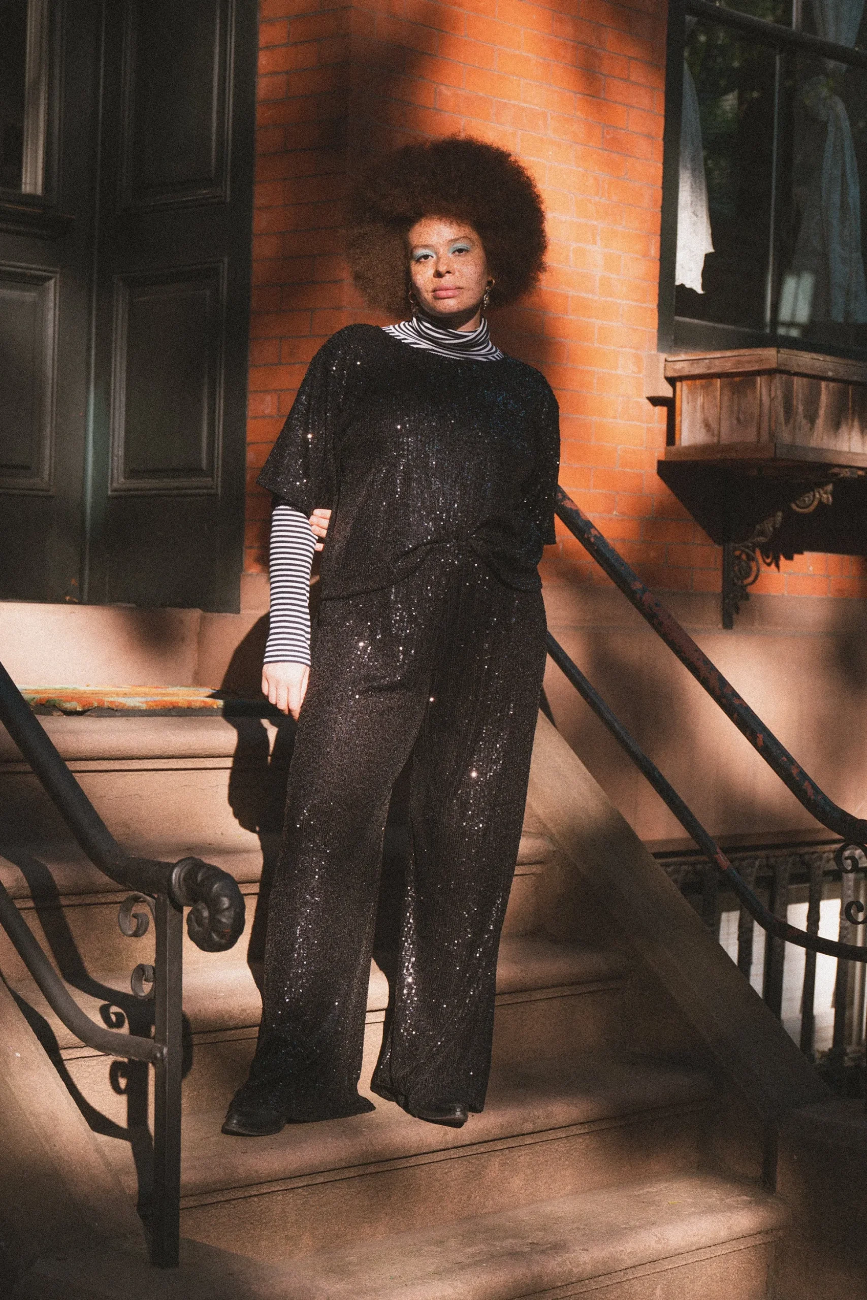 PANTALON SAM SEQUINS NOIRS