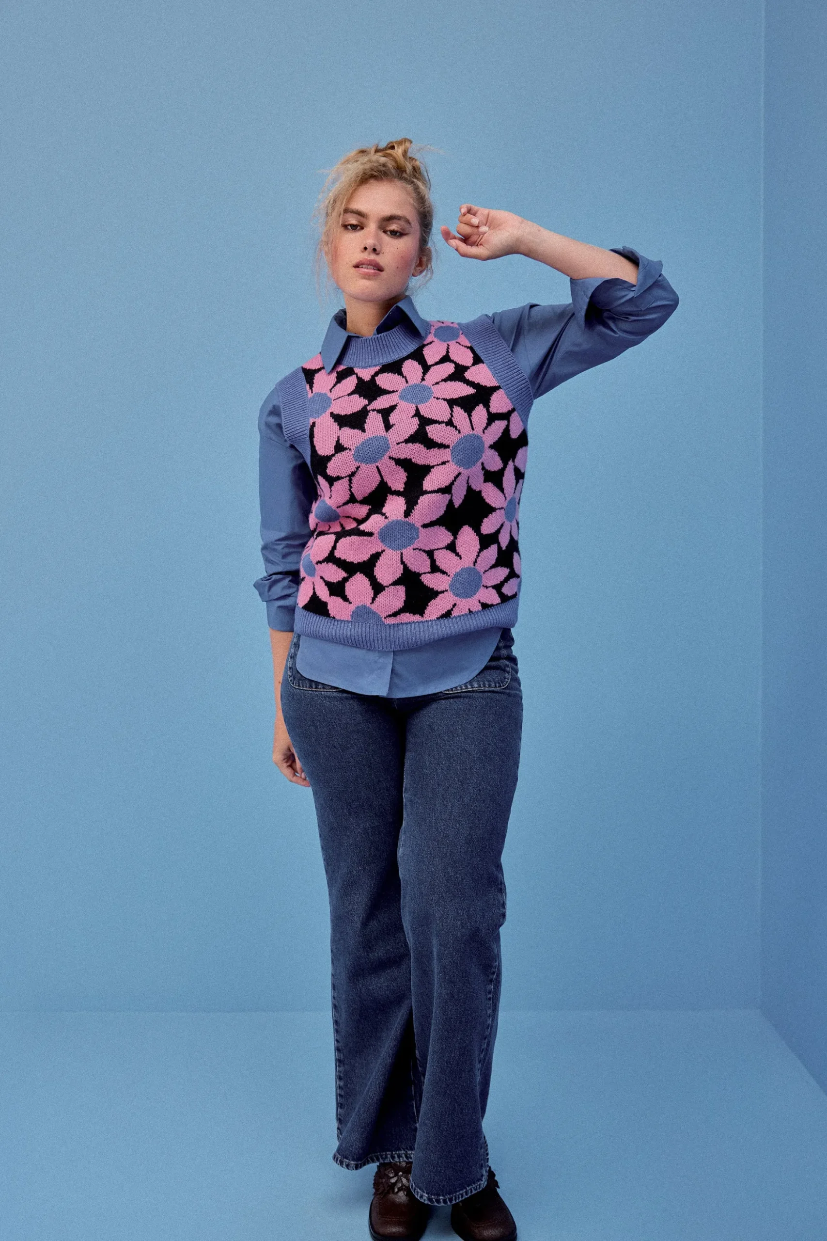 PULL WINNIE FLEUR ROSE