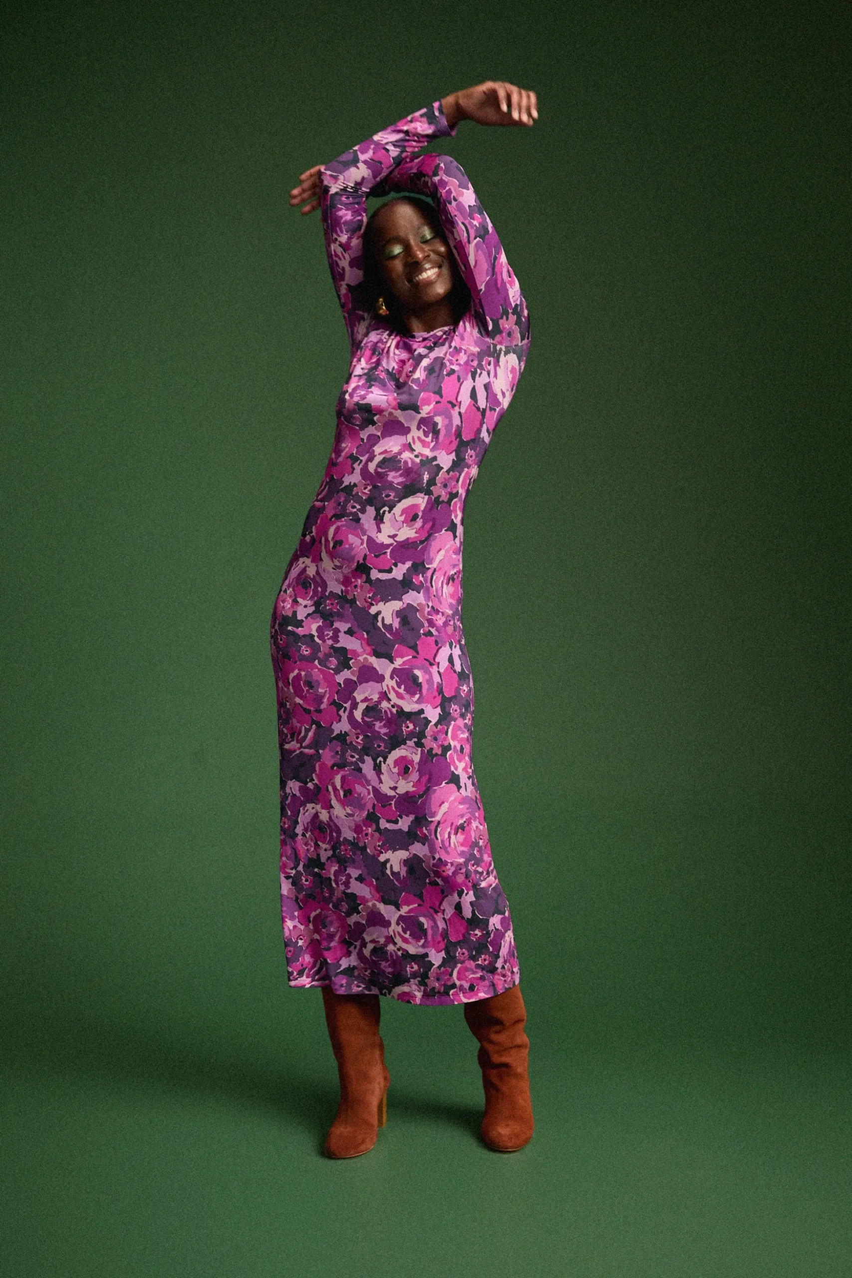 ROBE MADISON PURPLE FLOWERS