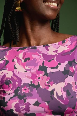 ROBE MADISON PURPLE FLOWERS