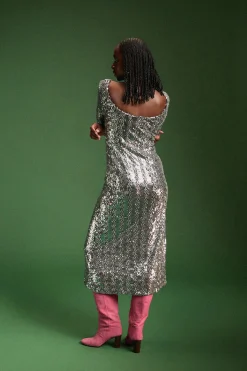 ROBE MADISON SEQUINS ARGENTE