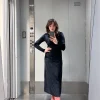 ROBE MADISON VELOURS NOIR