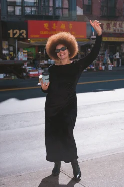 ROBE MADISON VELOURS NOIR