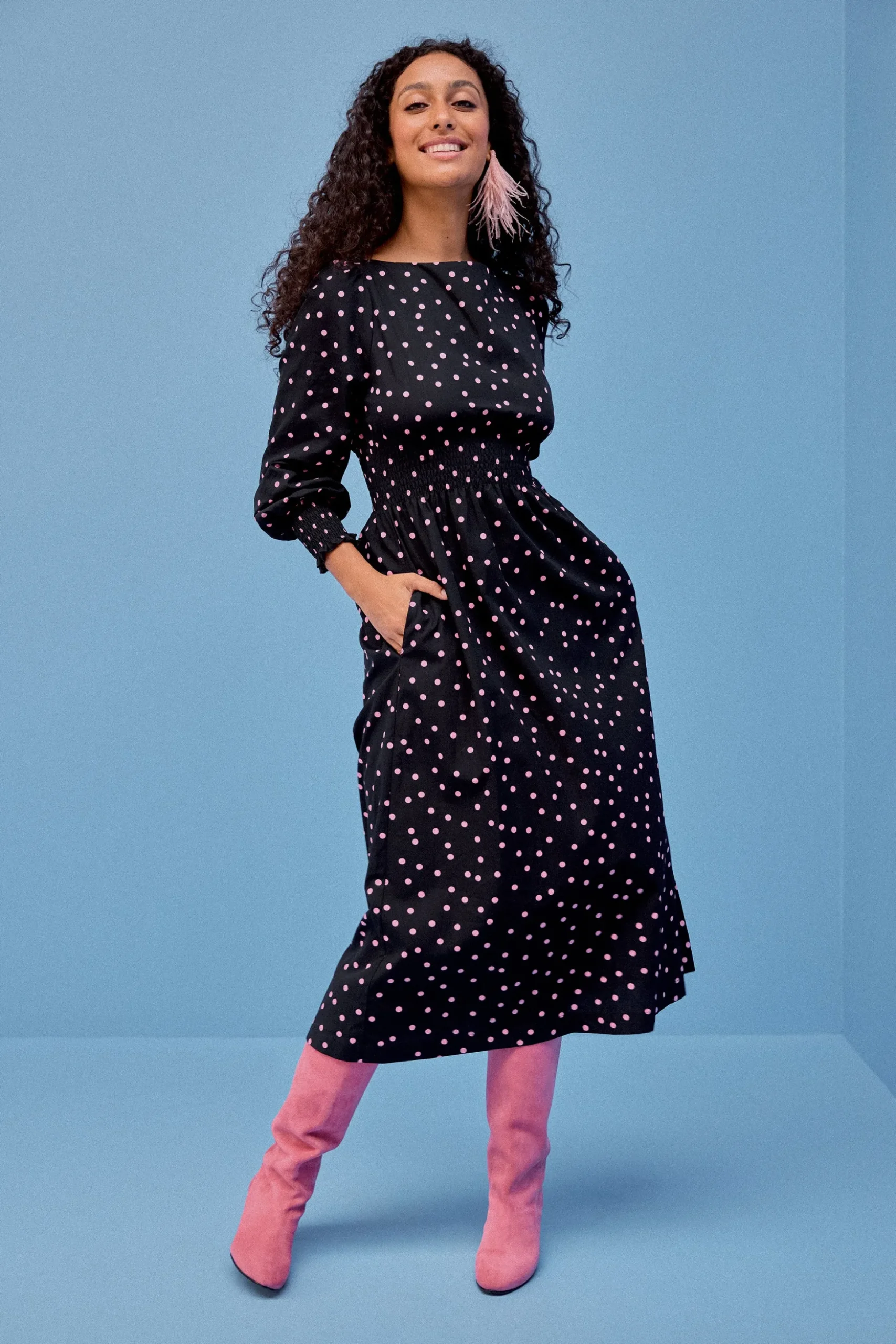 ROBE ROSE POLKA ROSE