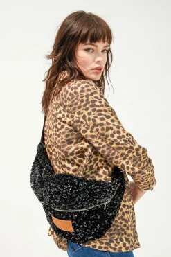 SAC BANANA SEQUINS NOIRS