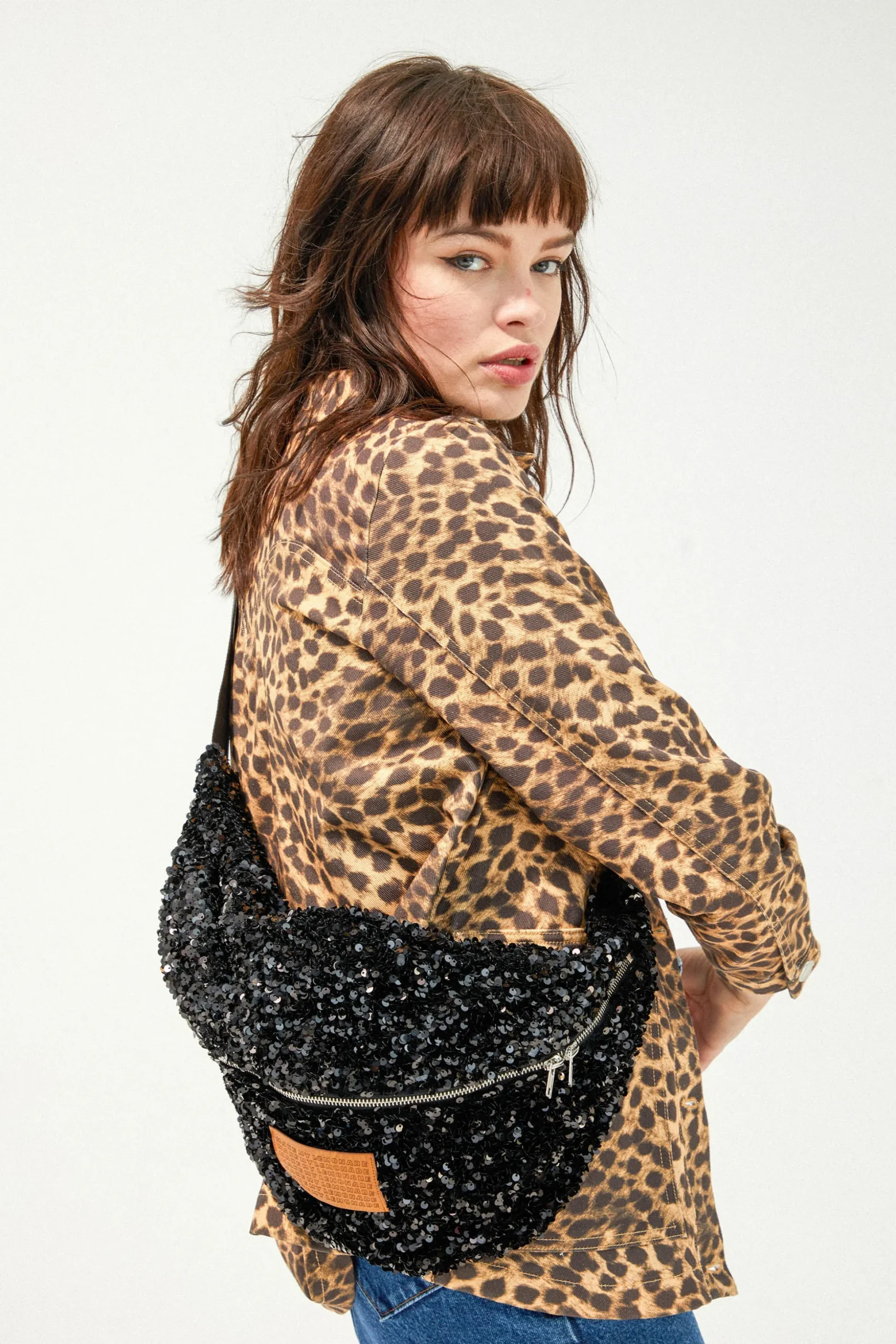 SAC BANANA SEQUINS NOIRS