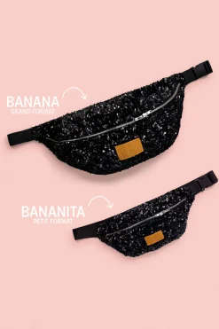 SAC BANANA SEQUINS NOIRS