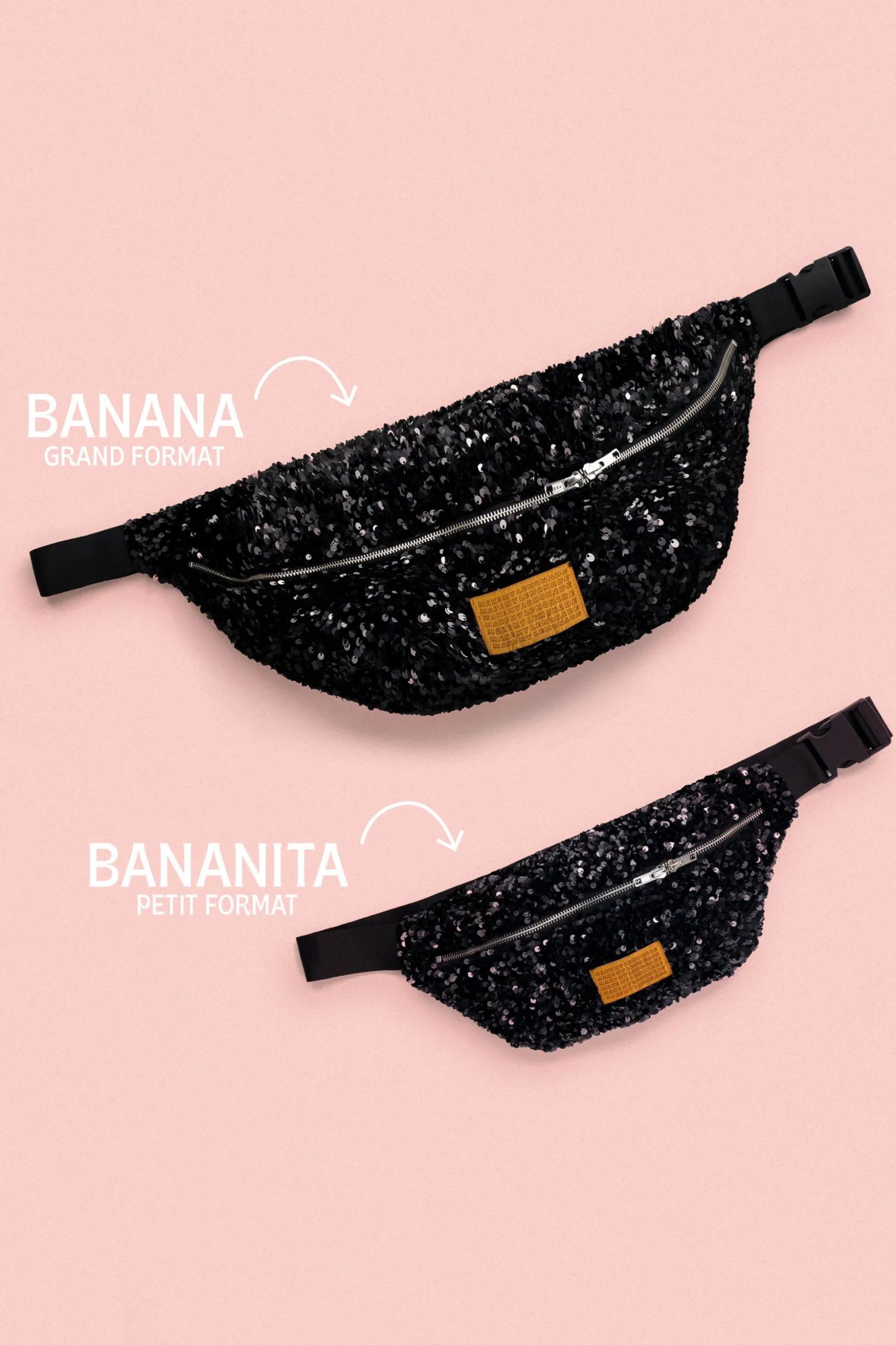SAC BANANA SEQUINS NOIRS