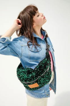 SAC BANANA SEQUINS VERTS