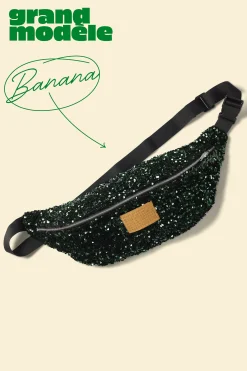 SAC BANANA SEQUINS VERTS