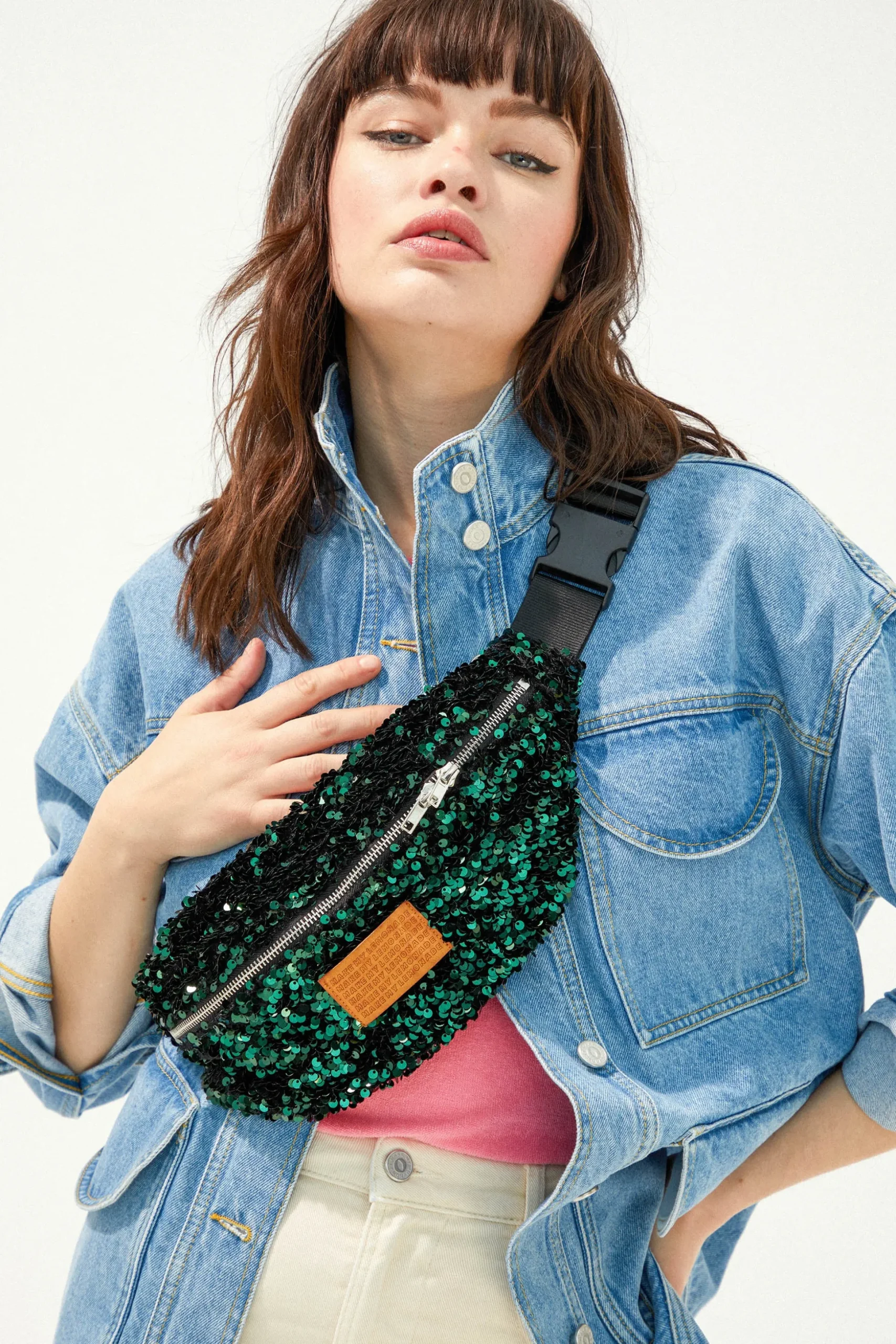 SAC BANANITA SEQUINS VERTS