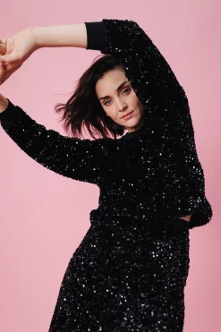 SWEAT HENRI SEQUINS NOIRS