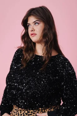 SWEAT HENRI SEQUINS NOIRS