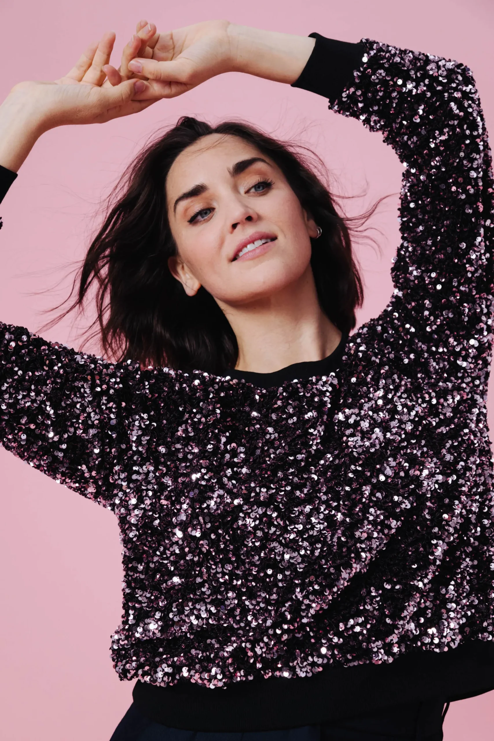 SWEAT HENRI SEQUINS ROSE