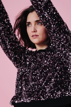 SWEAT HENRI SEQUINS ROSE