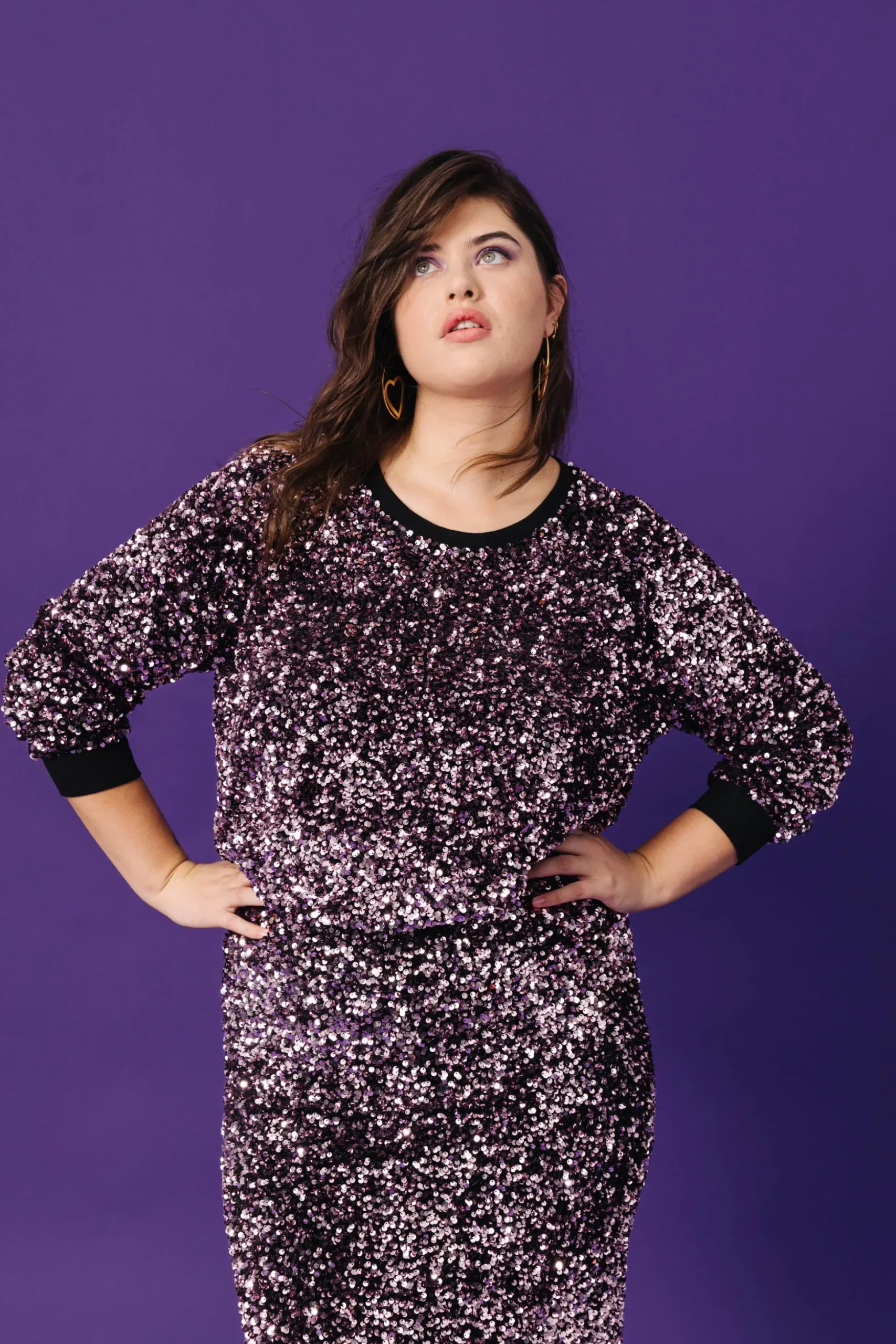 SWEAT HENRI SEQUINS ROSE