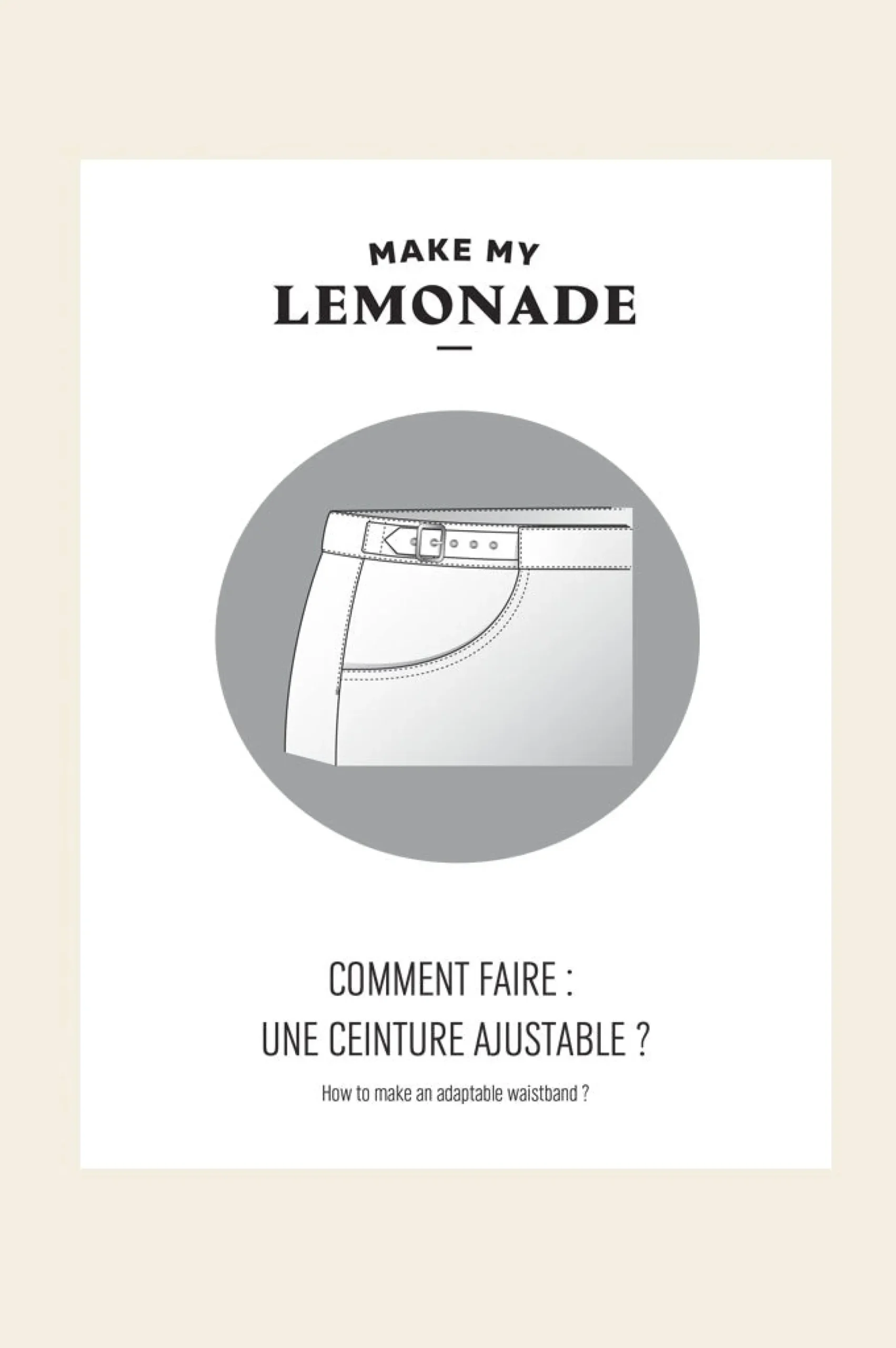 TIPS : Comment faire une ceinture ajustable