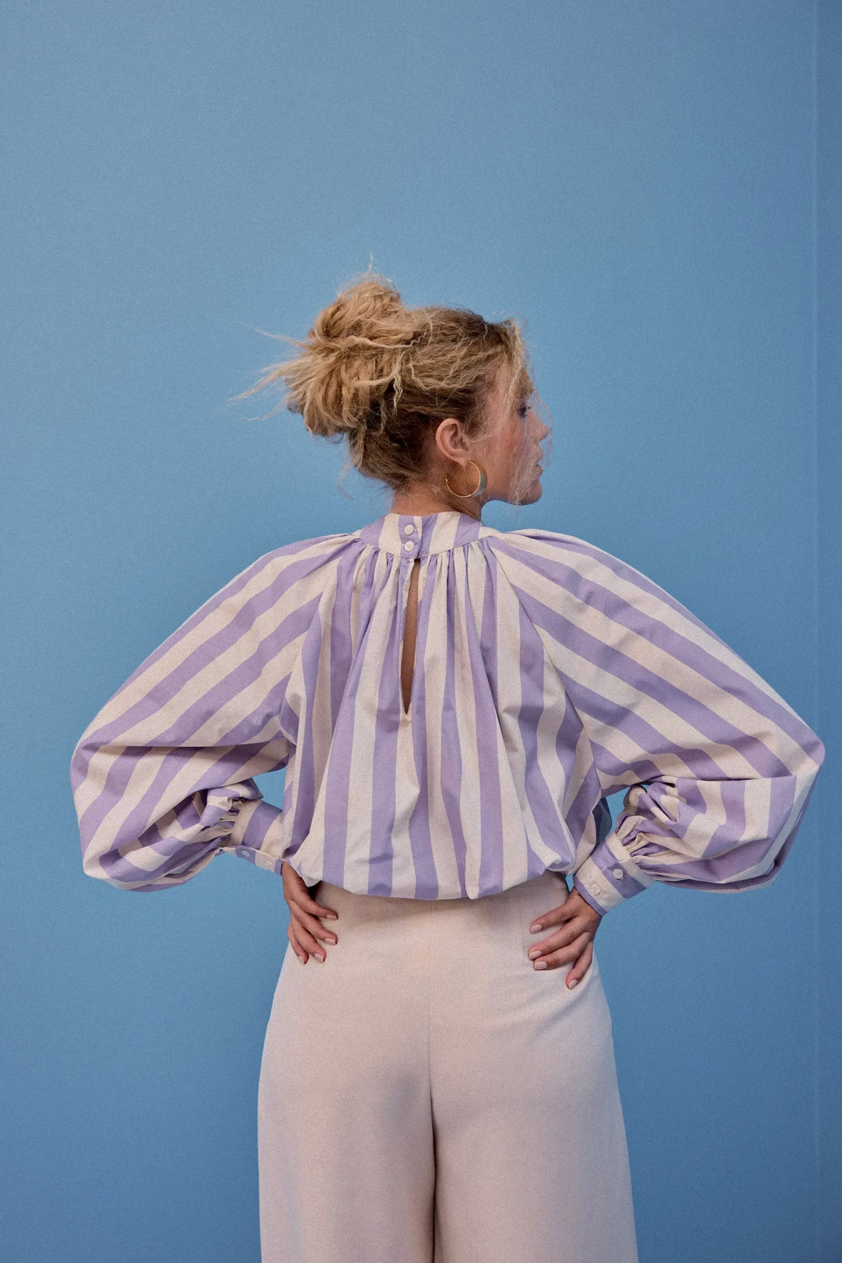 TOP ALICE RAYURE VIOLET