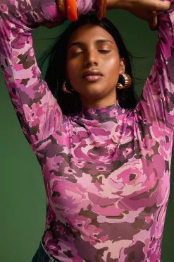 TOP GALA PURPLE FLOWERS