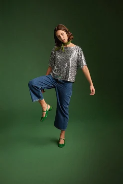TOP SONIA SEQUINS ARGENTE
