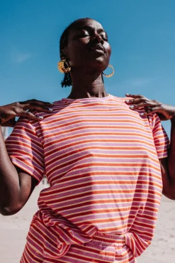 T-SHIRT EUNICE RAYURE EPONGE